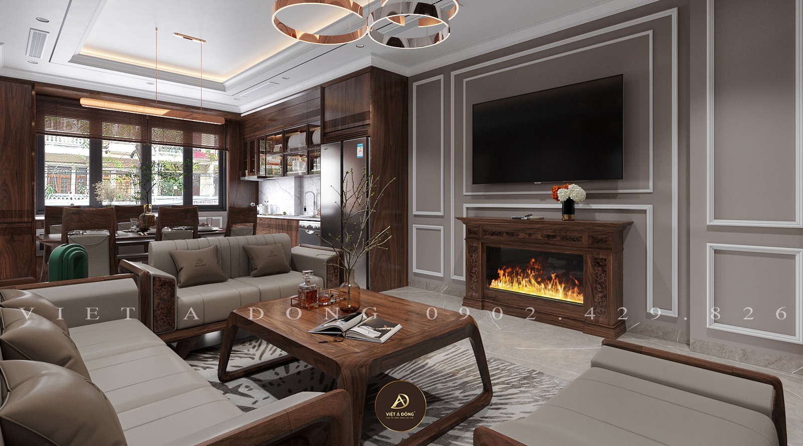 bàn trà gỗ óc chó