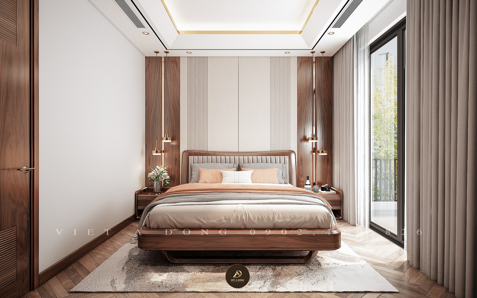 giường ngủ gỗ óc chó