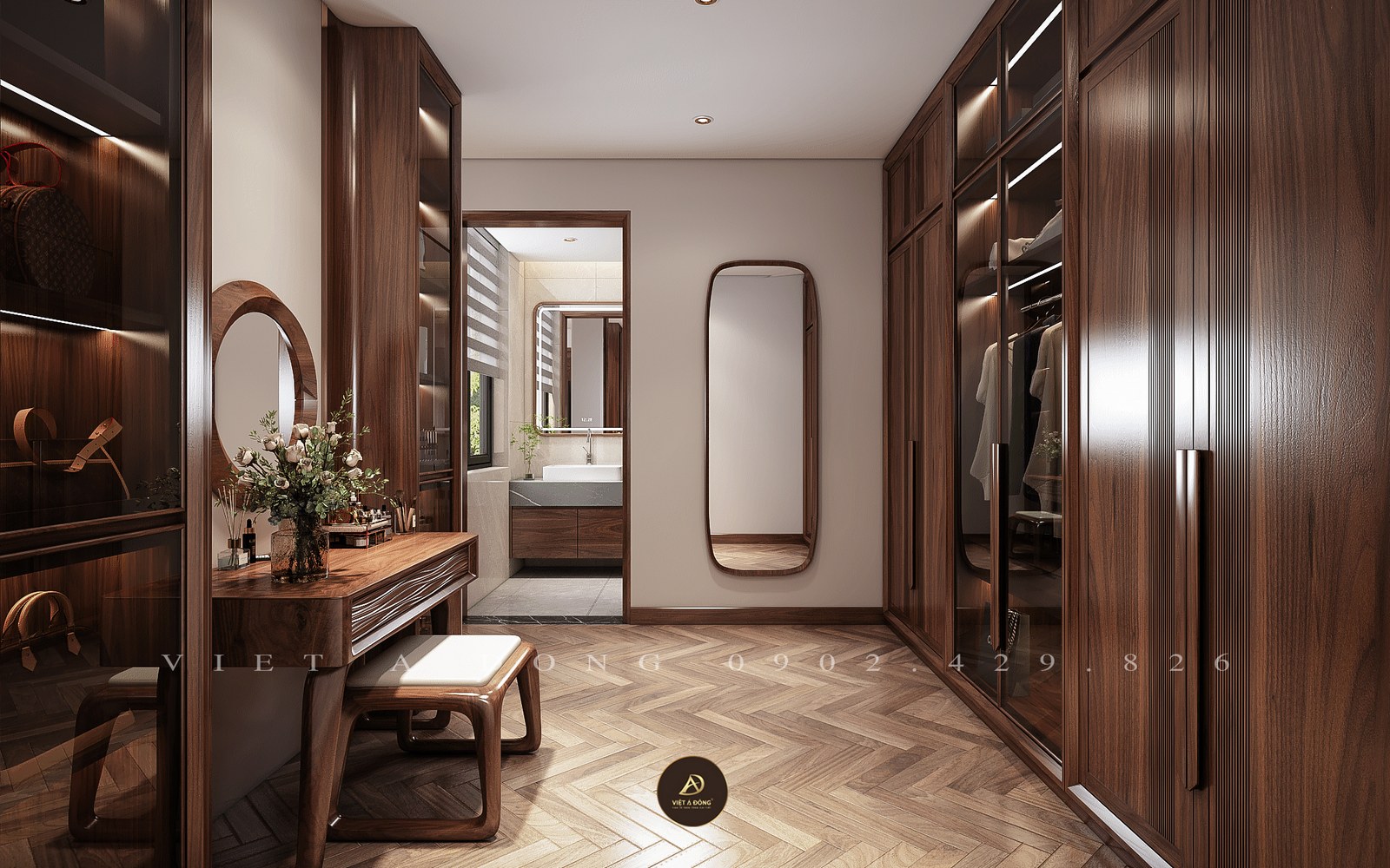 tủ quần áo gỗ óc chó