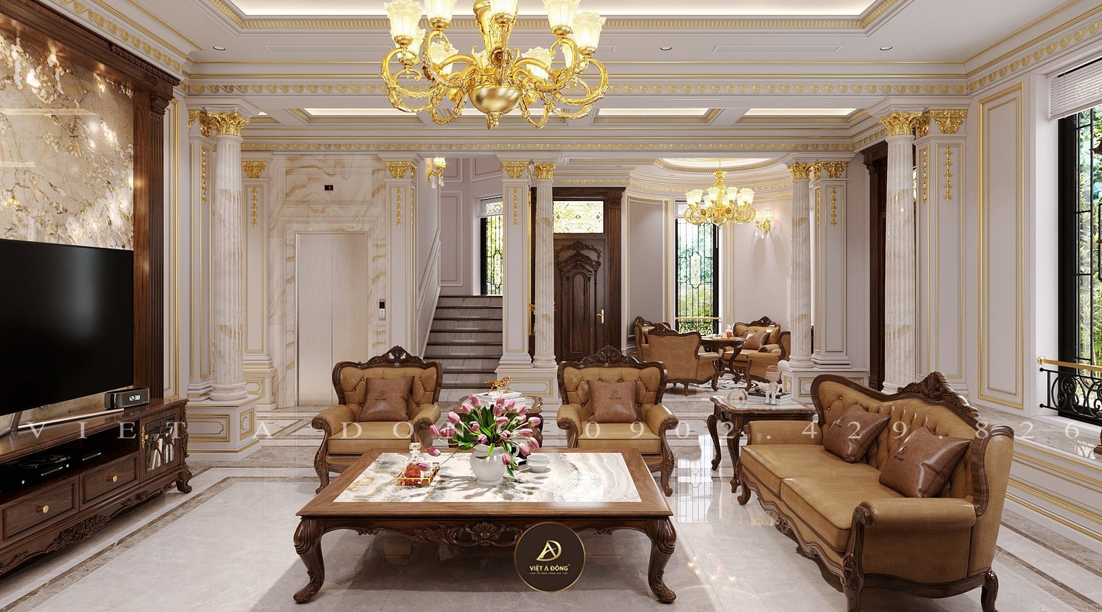 thiết kế nội thất tân cổ điển