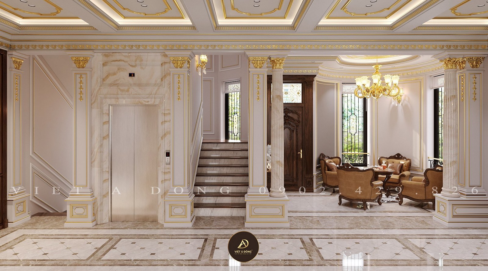 không gian biệt thự tân cổ điển