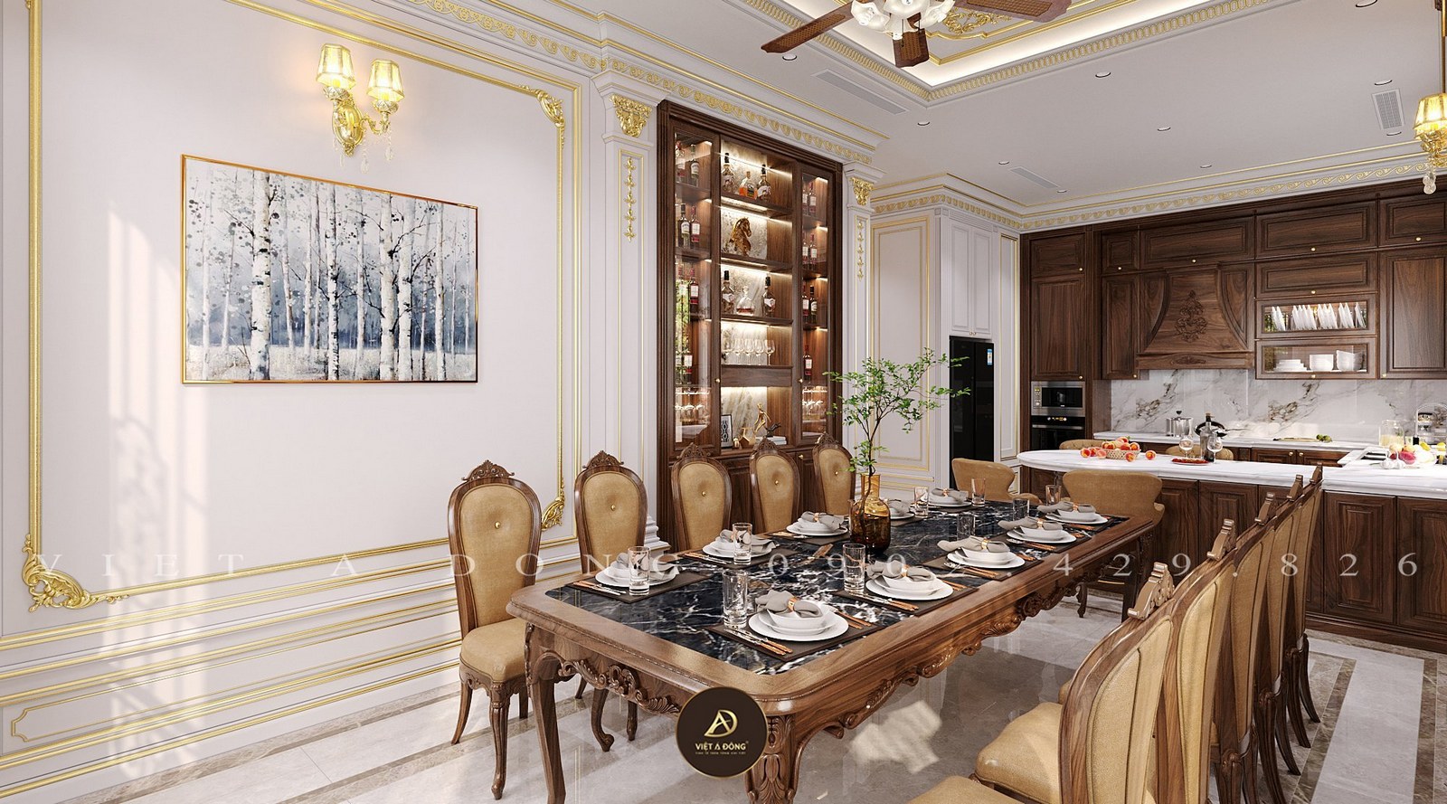 phòng bếp tân cổ điển