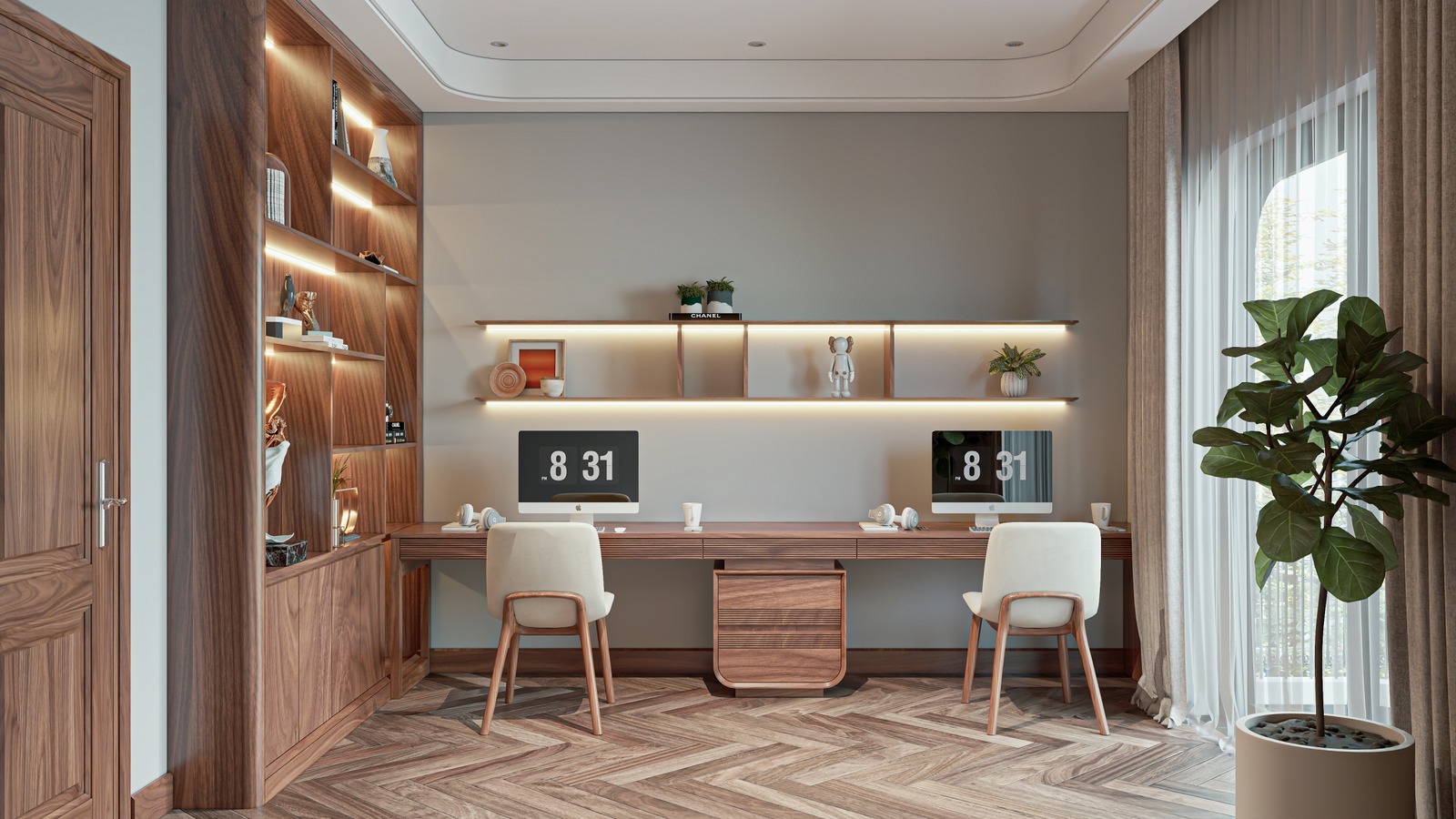 bàn làm việc gỗ óc chó