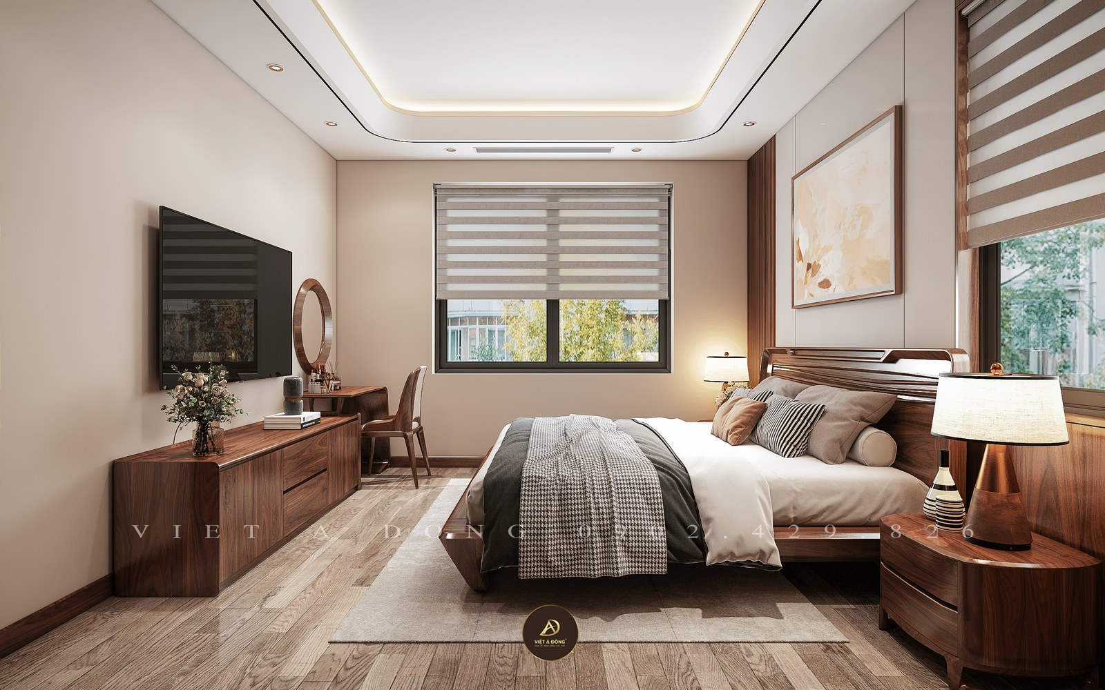 chế tác kệ tivi gỗ óc chó