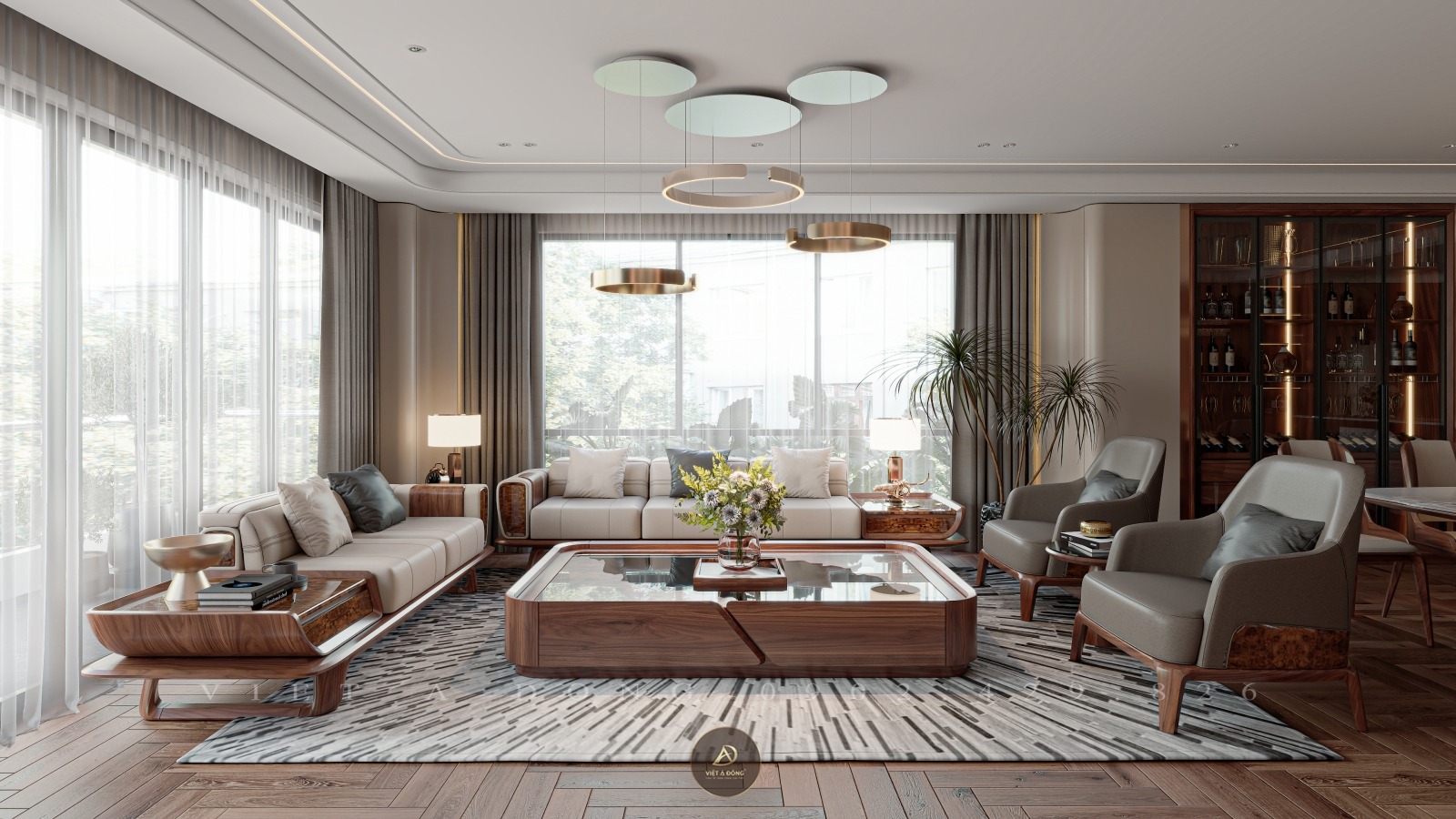 chung cư gỗ óc chó