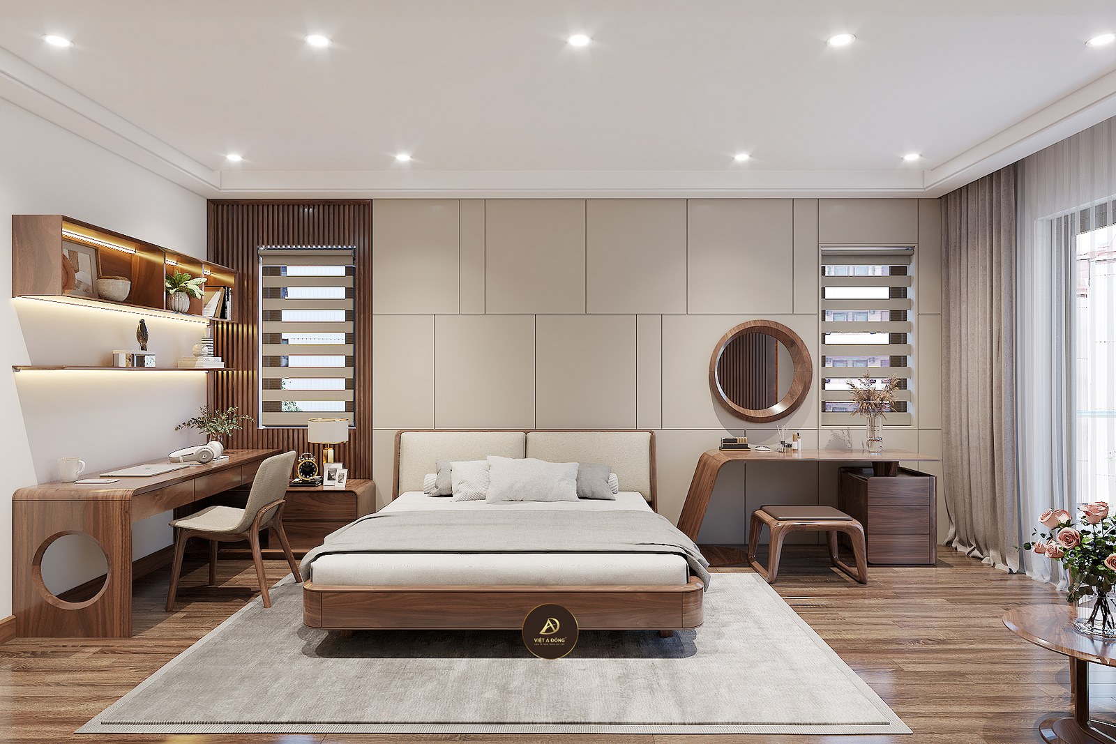 giường ngủ gỗ óc chó