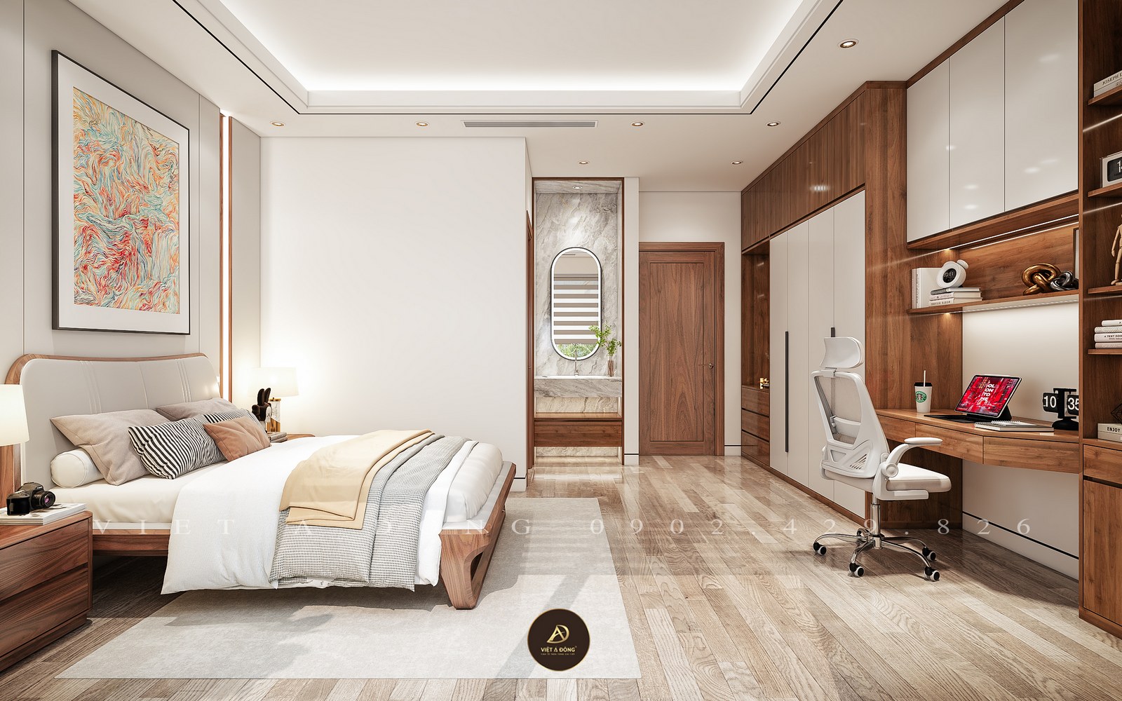 phòng ngủ gỗ óc chó