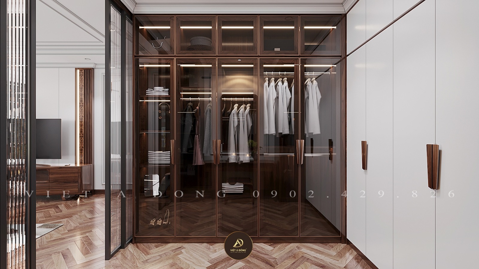 tủ quần áo gỗ óc chó Việt Á Đông