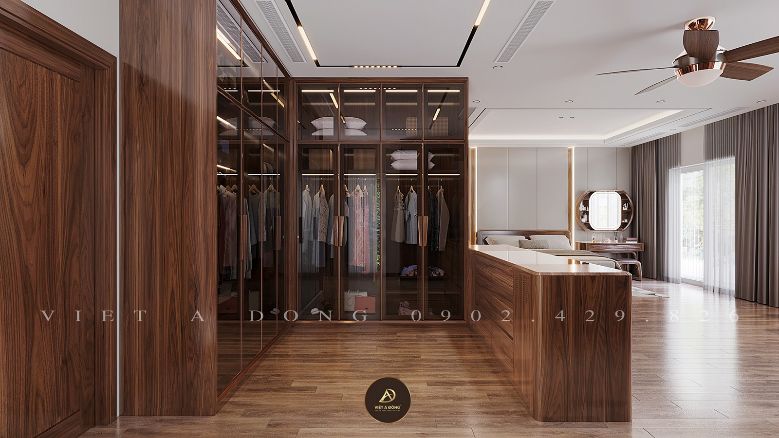 tủ quần áo gỗ óc chó