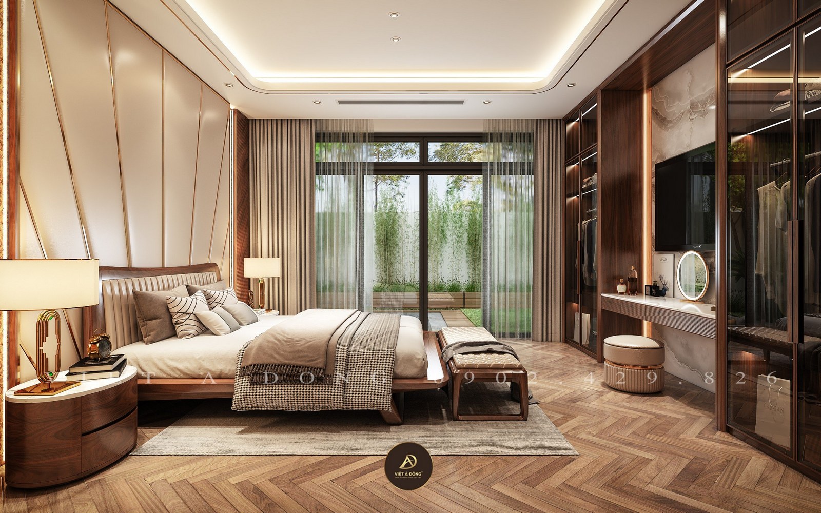 giường ngủ gỗ óc chó