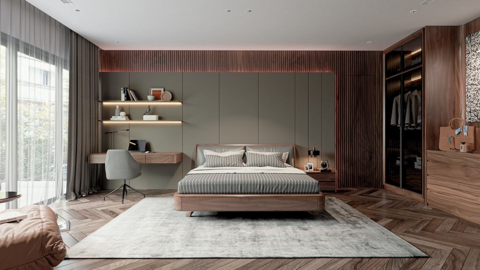 giường ngủ gỗ óc chó