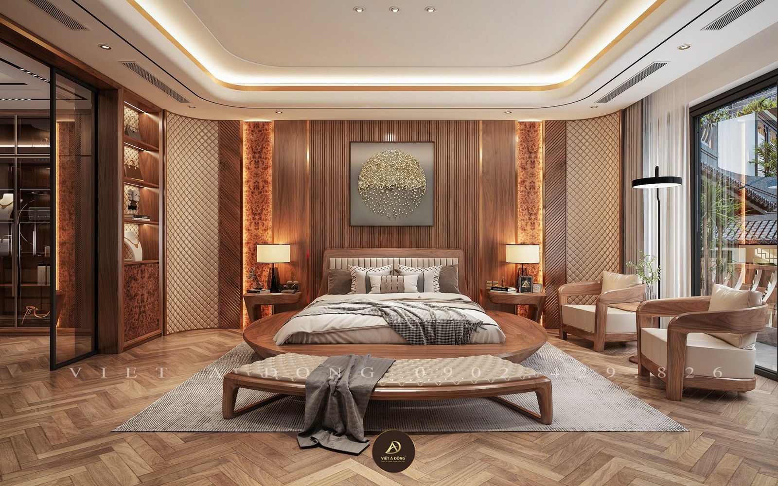 giường ngủ gỗ óc chó