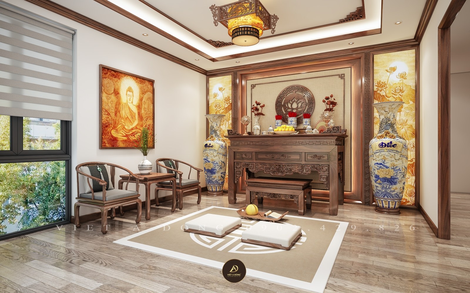 việt á đông đơn vị cung cấp bàn thờ gỗ óc chó uy tín