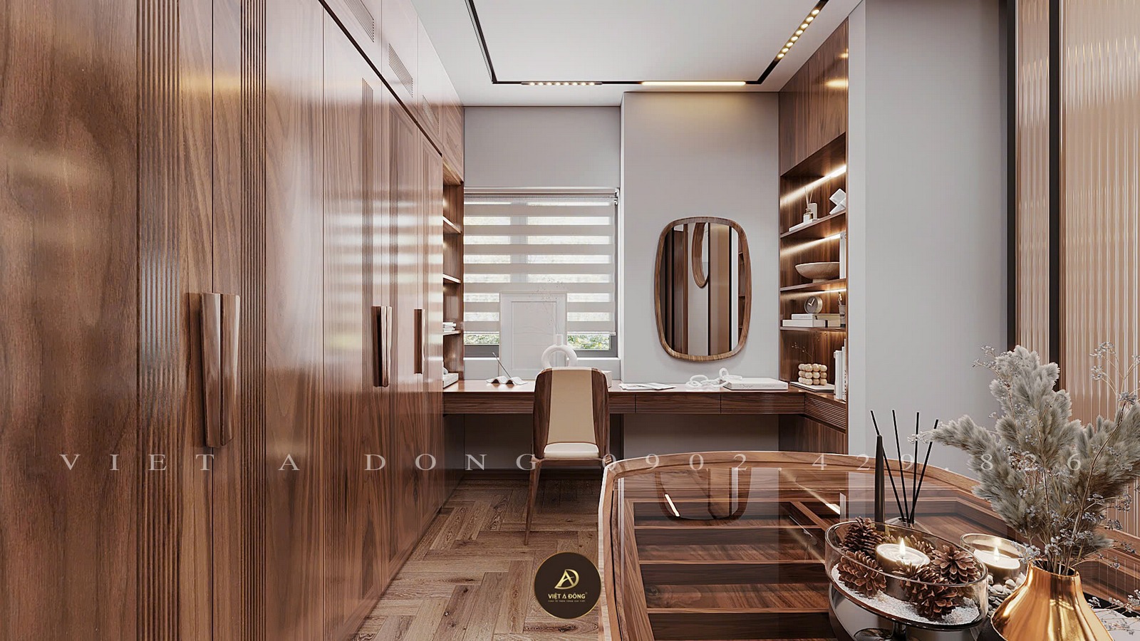 tủ quần áo kết hợp bàn trang điểm