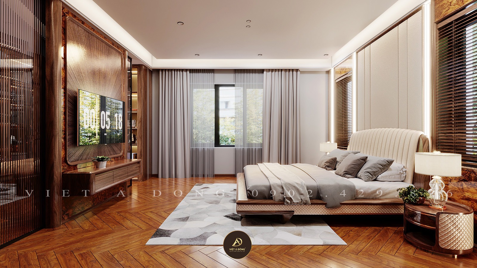 nội thất phòng ngủ gỗ óc chó