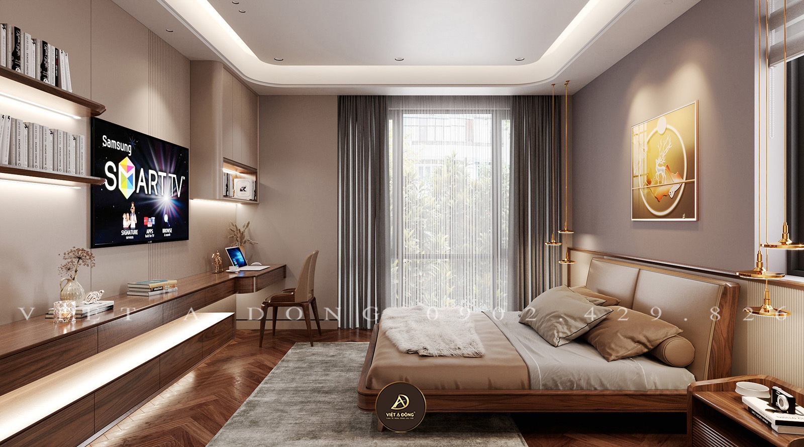 giường ngủ gỗ óc chó