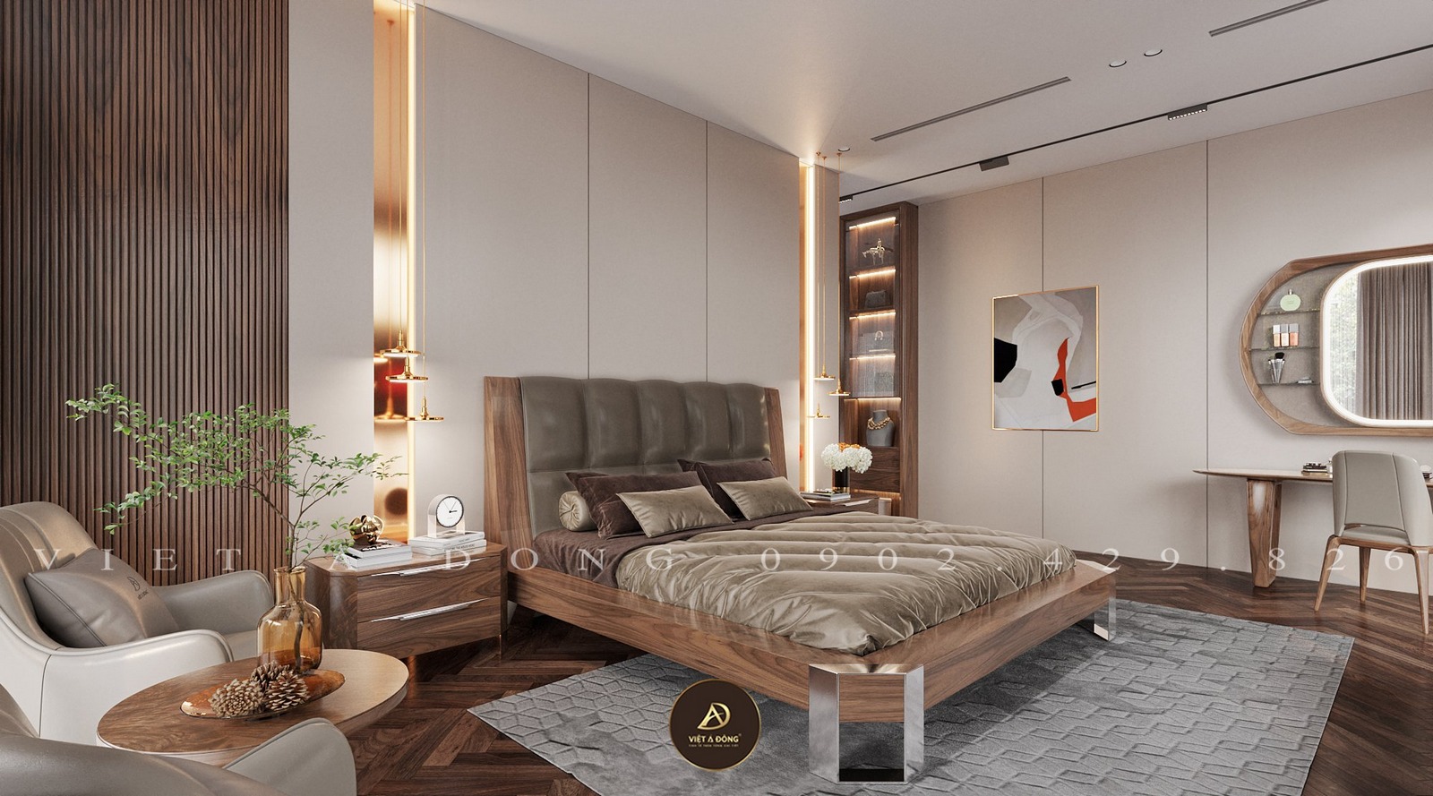 giường gỗ óc chó