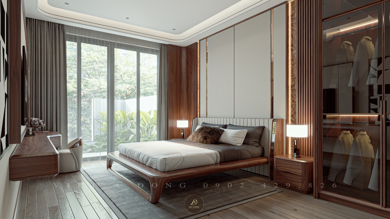 giường ngủ gỗ óc chó