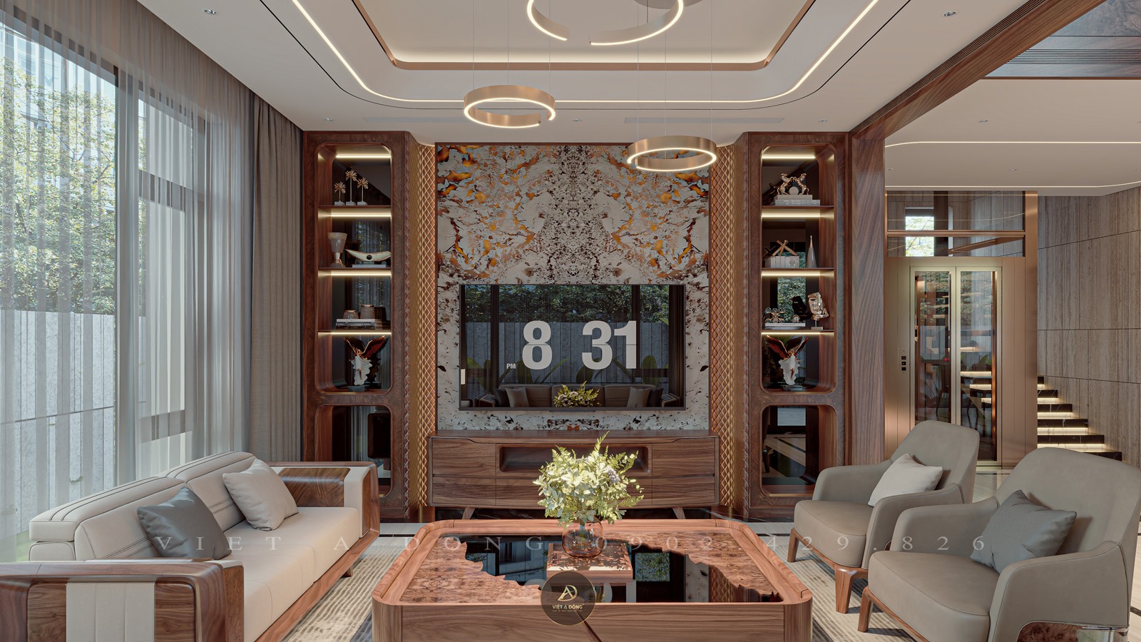 vẻ đẹp tủ rượu gỗ óc chó