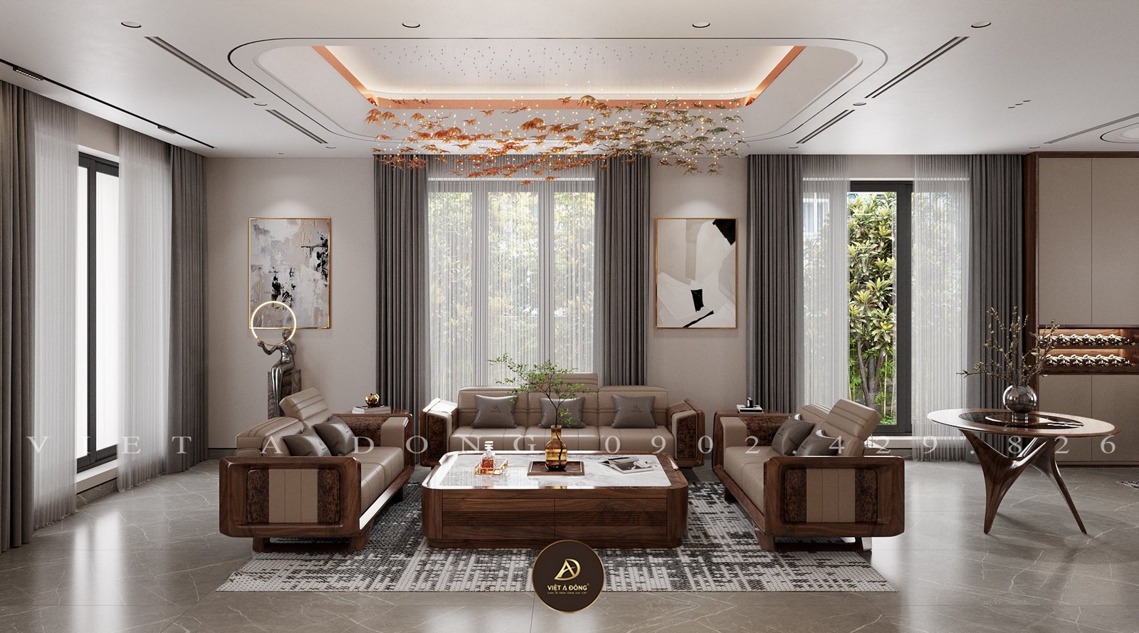 mẫu nhà phồ gỗ óc chó