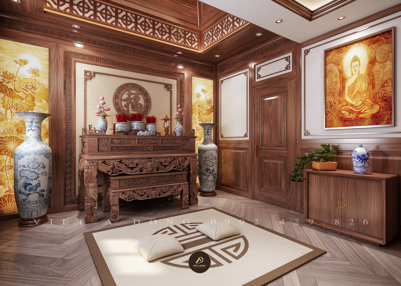 bảo quản ban thờ gỗ óc chó định kỳ