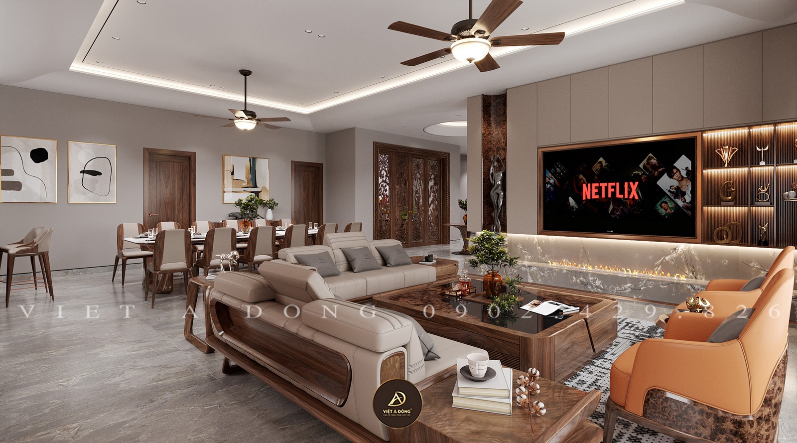 phòng khách nhà phố