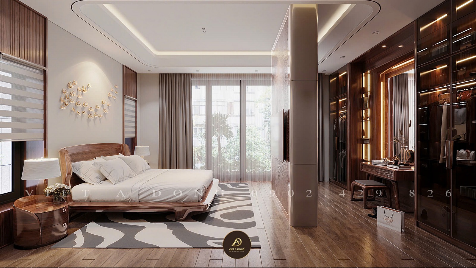 giường gỗ óc chó