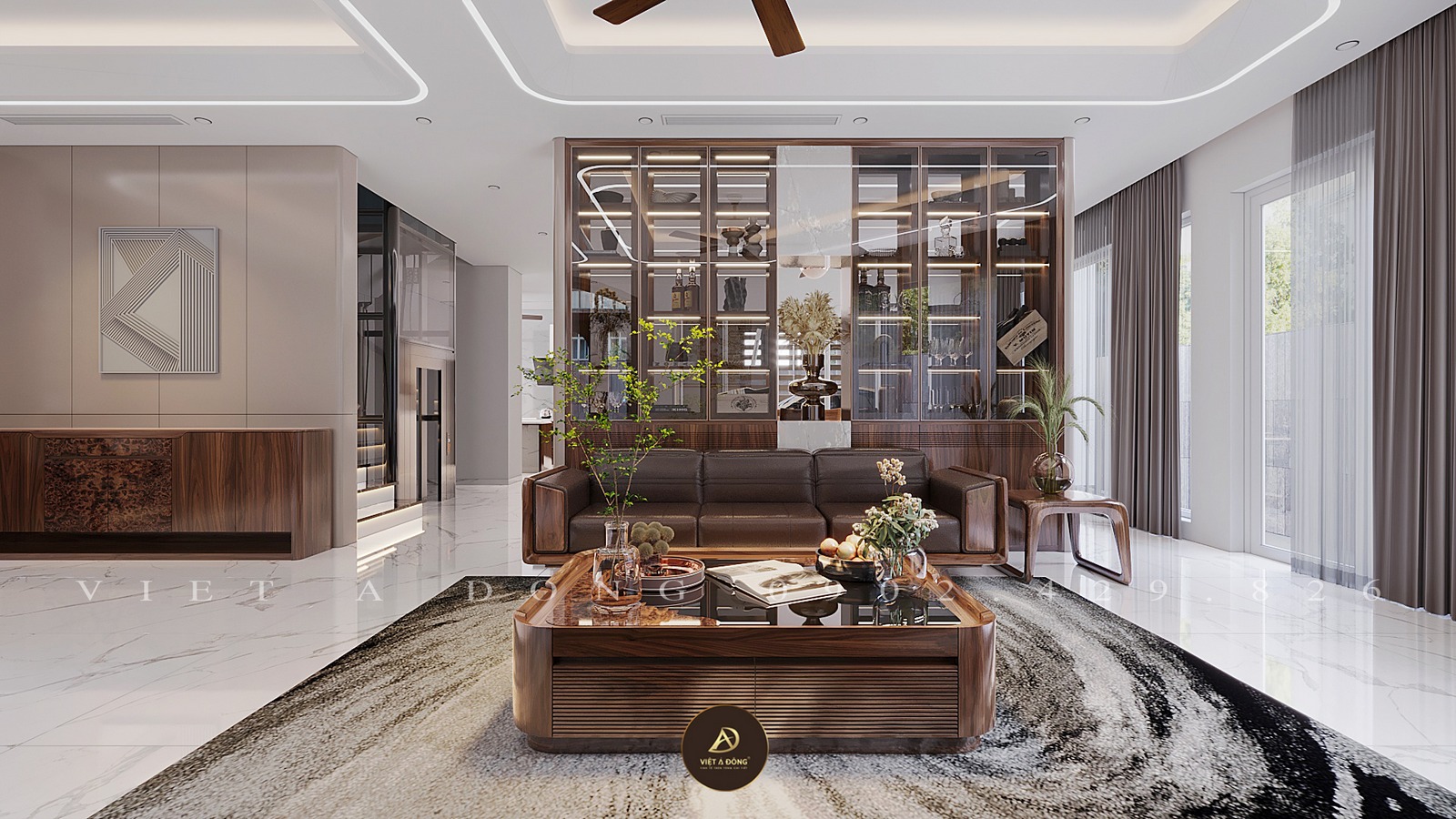 bàn trà vuông gỗ óc chó