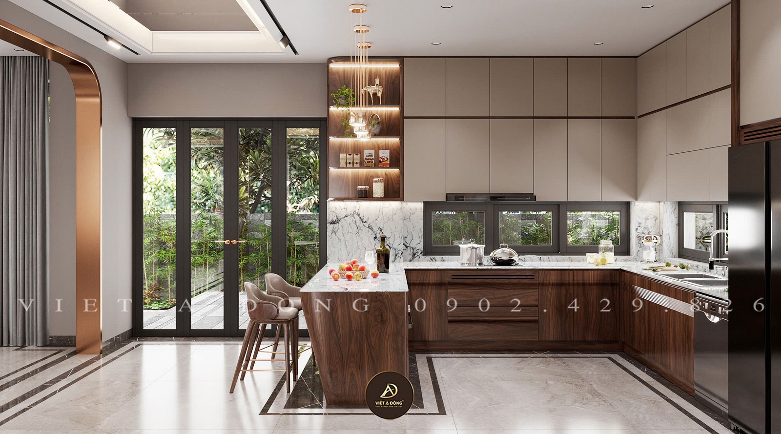 bố cục phòng bếp hợp lý