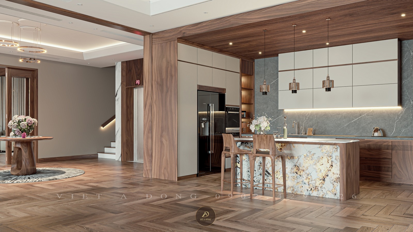 không gian phòng bếp