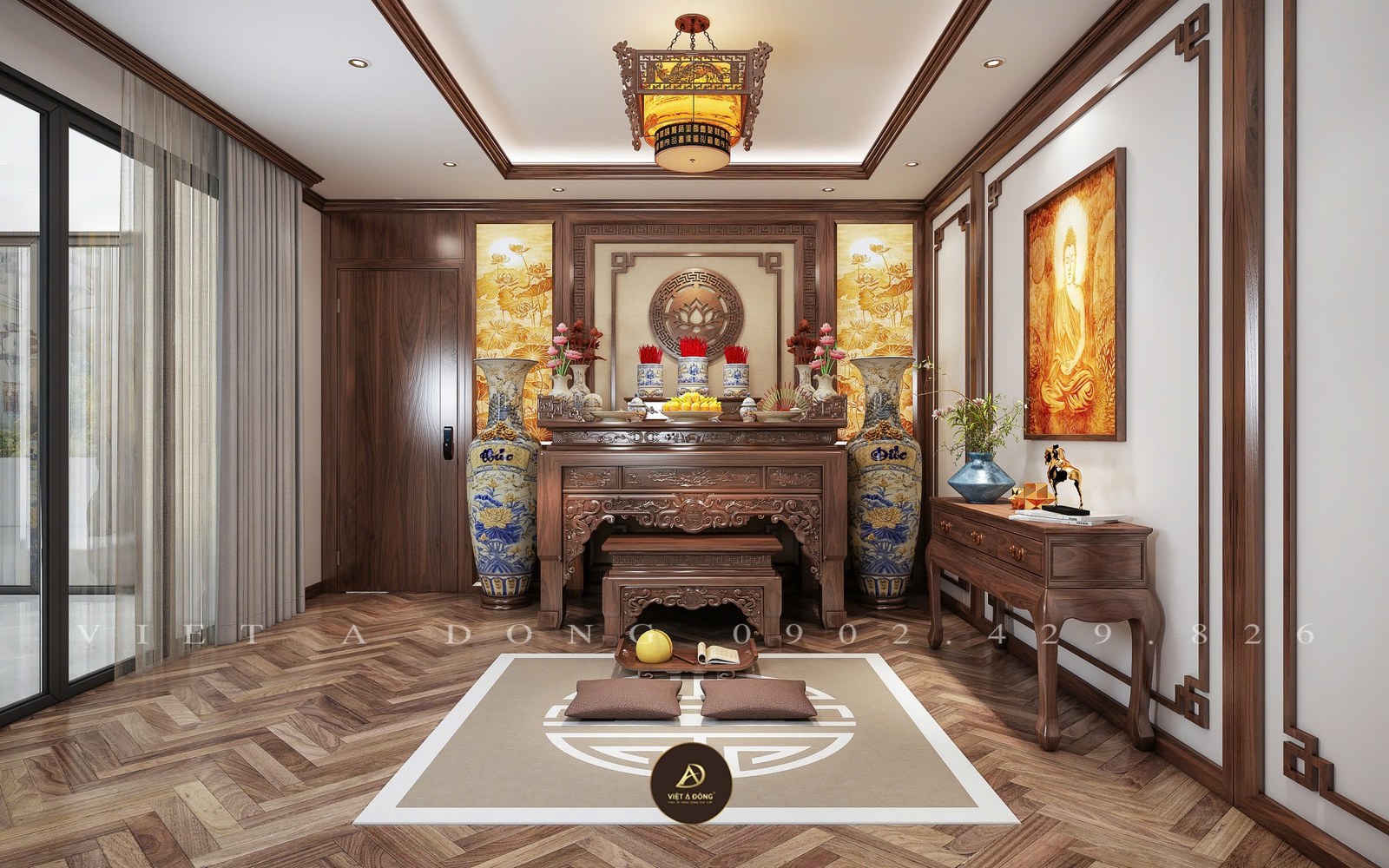 ban thờ gỗ óc chó