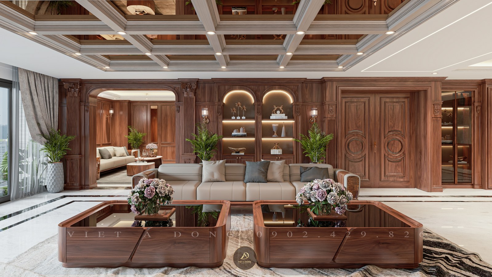 phong thủy sofa gỗ óc chó