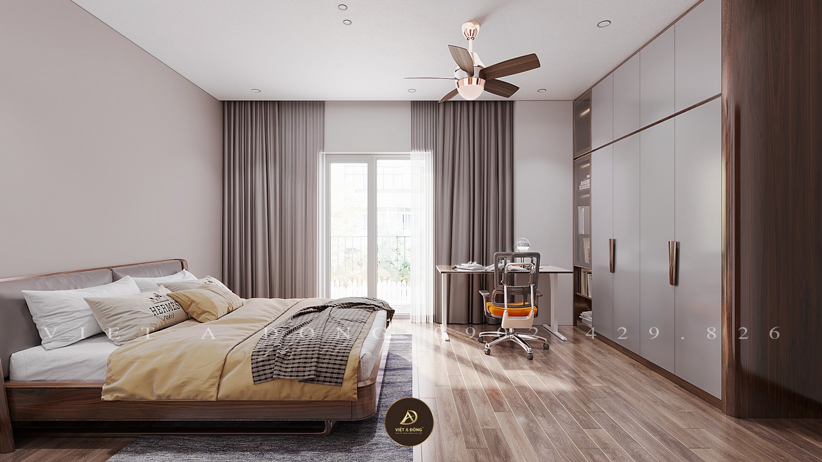 đặt tủ quần áo đối diện giường