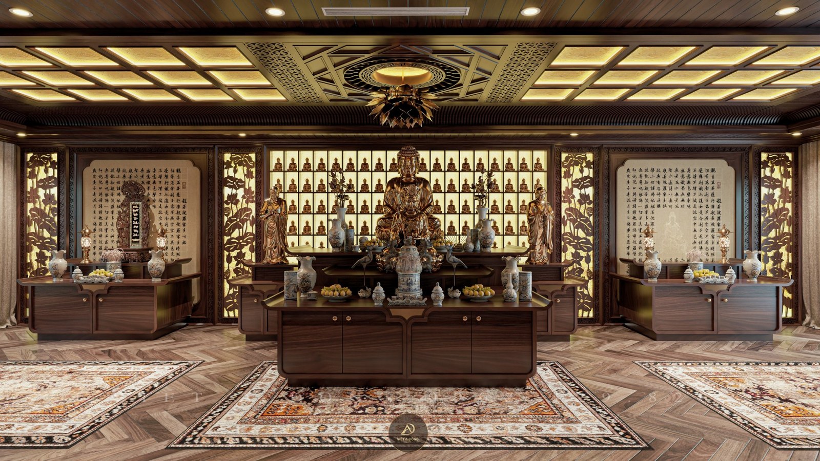 bàn thờ gỗ óc chó