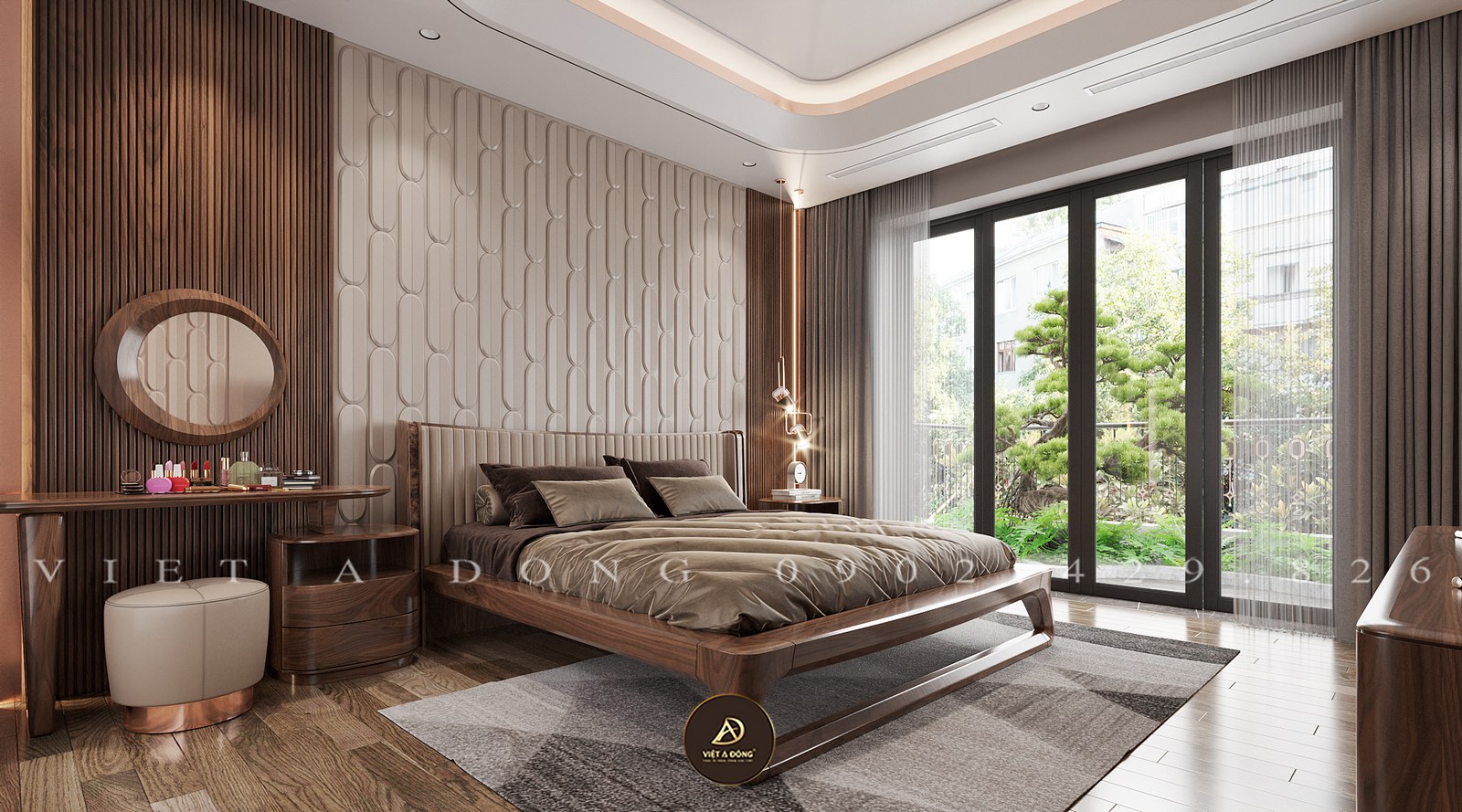 giường ngủ gỗ óc chó