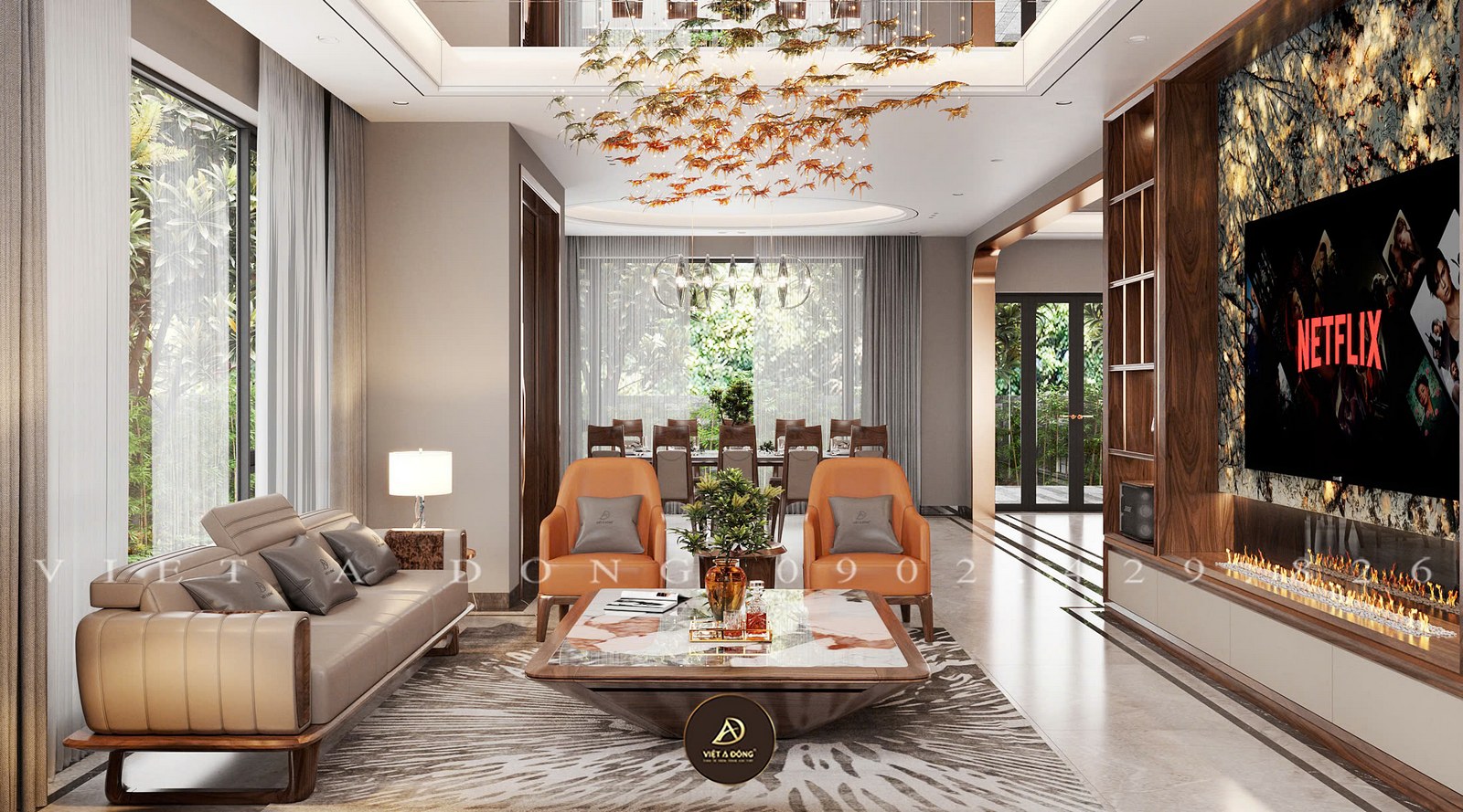 bộ sofa là điểm nhấn trong phòng khách