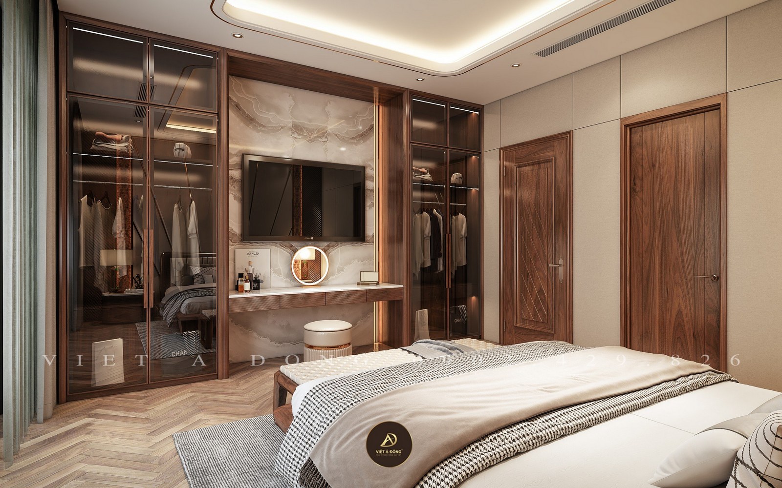 thiết kế đồng bộ với phòng ngủ