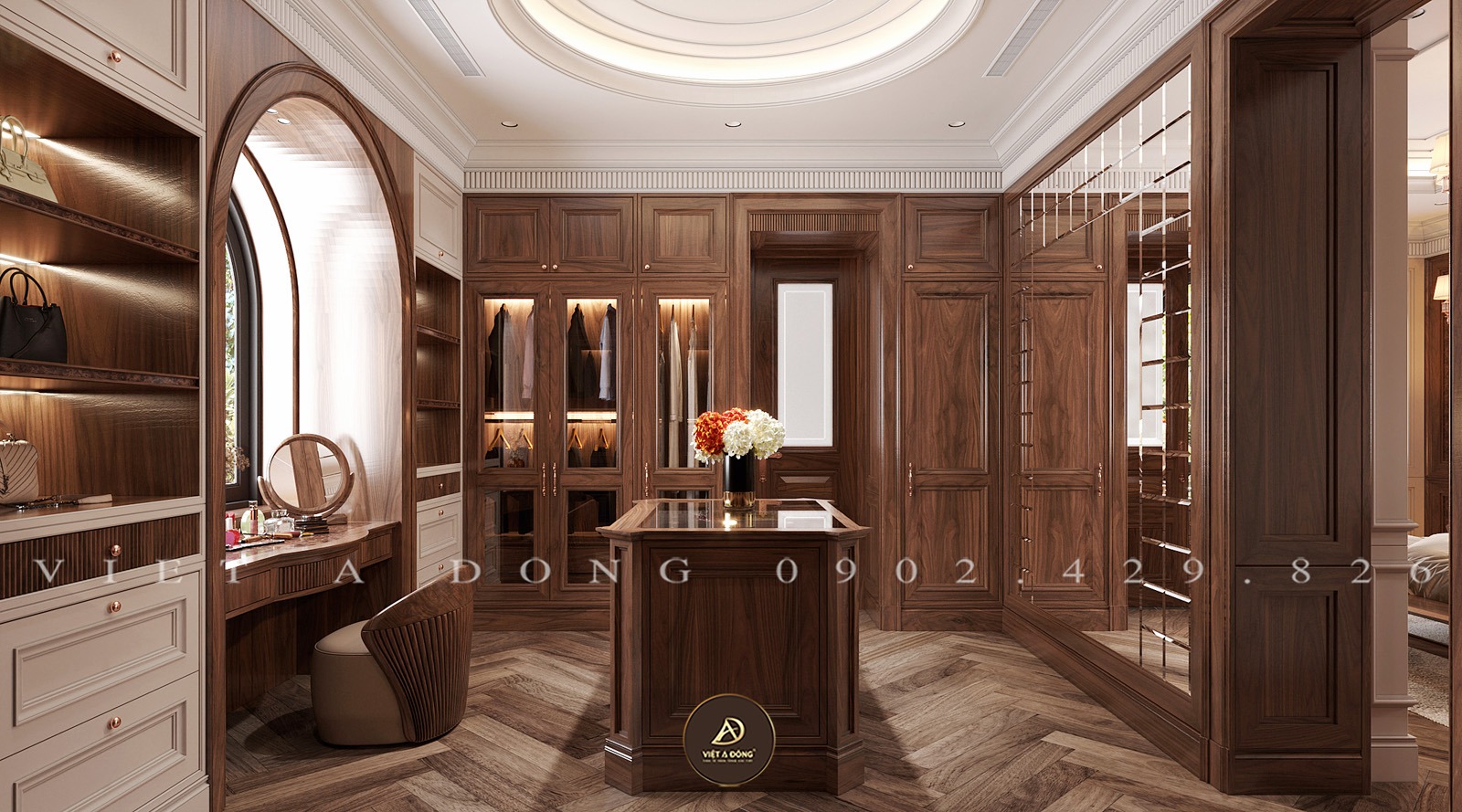 tủ quần áo với thiết kế tinh xảo