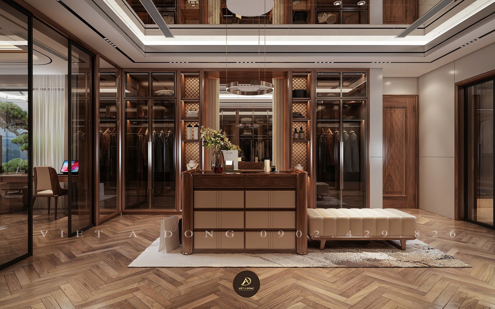 tủ quần áo gỗ óc chó