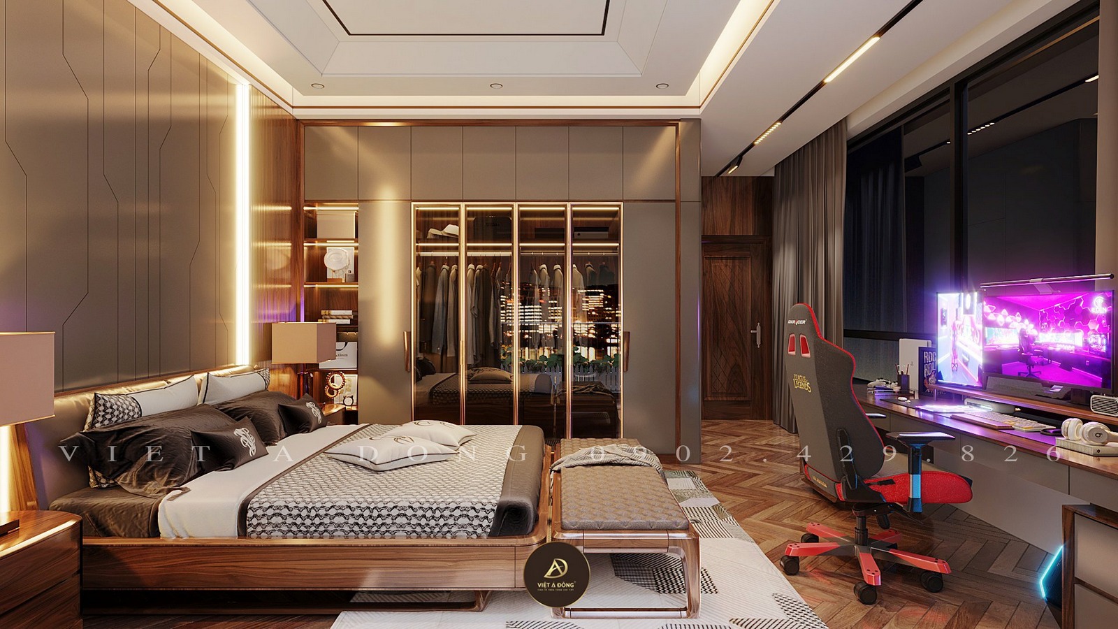 tủ quần áo với thiết kế tỉ mỉ