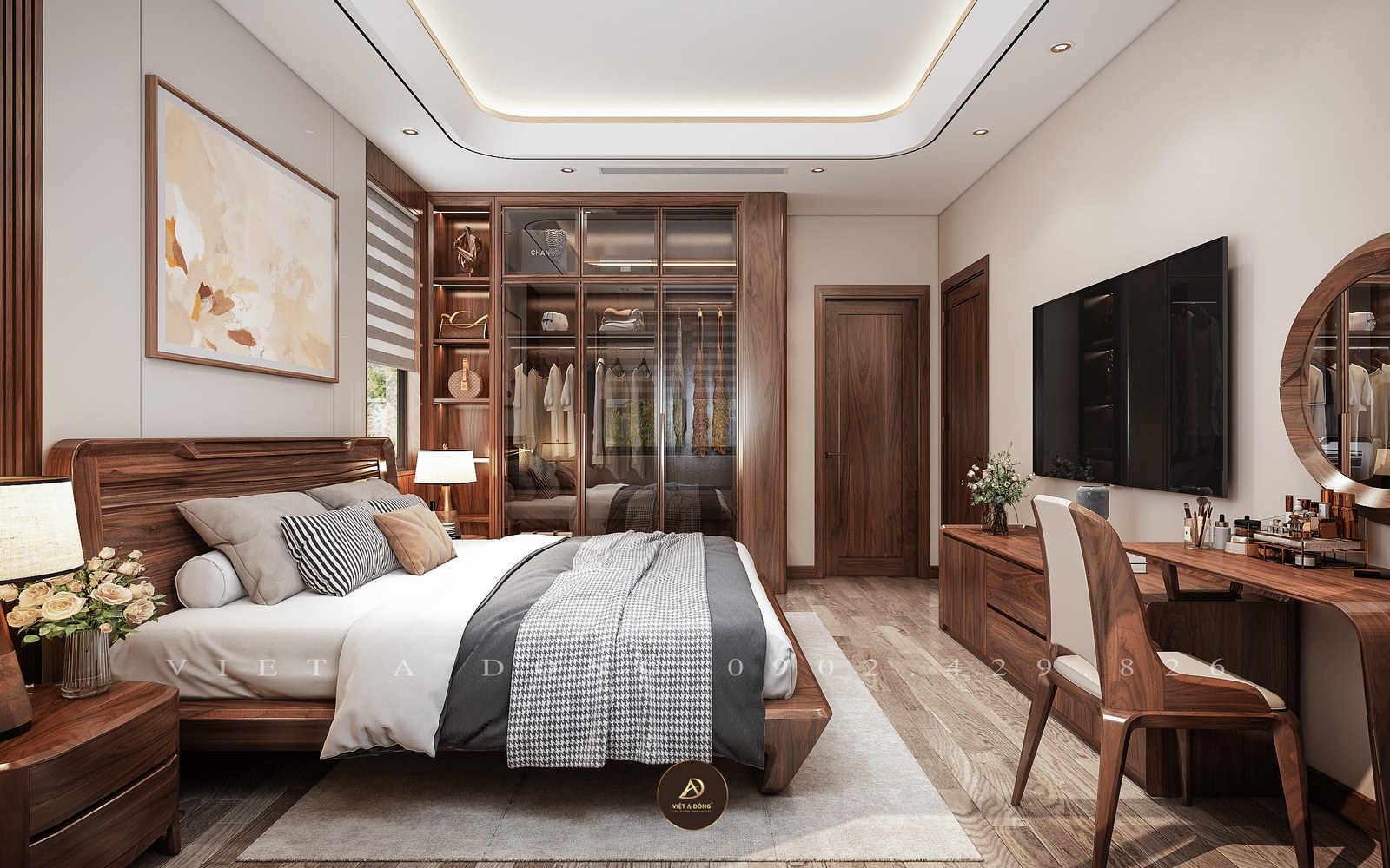 tủ quần áo gỗ óc chó