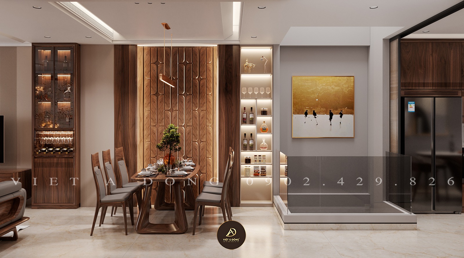 tủ rượu gỗ óc chó