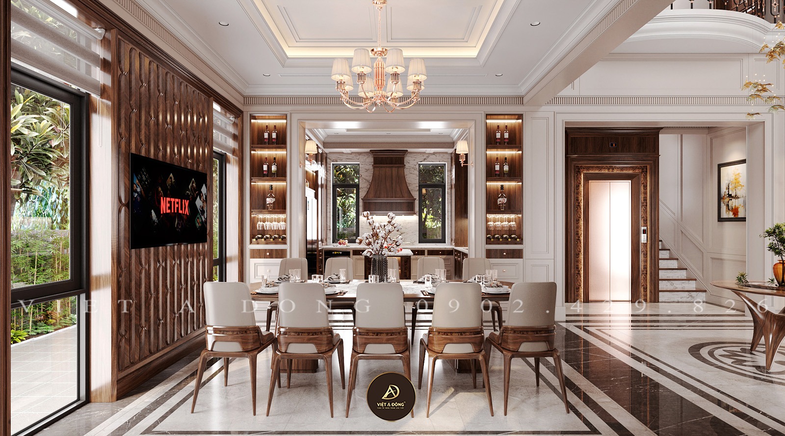 vẻ đẹp tủ rượu âm tường