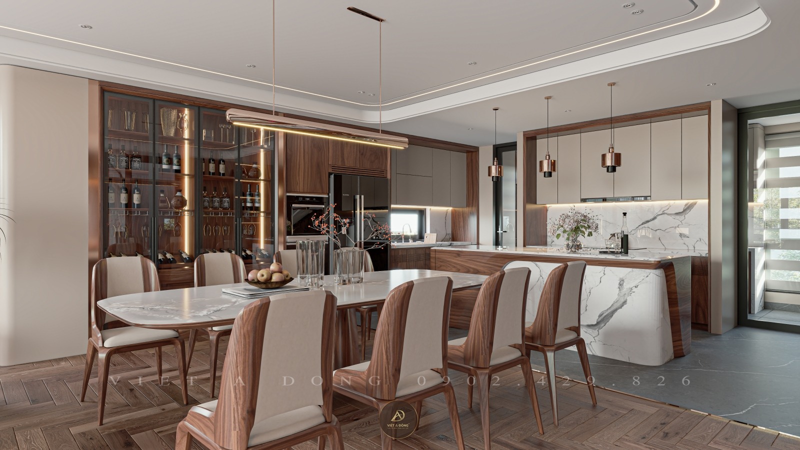 tủ rượu gỗ óc chó đứng