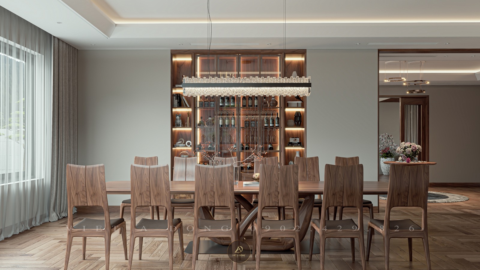 chất liệu gỗ óc chó cao cấp